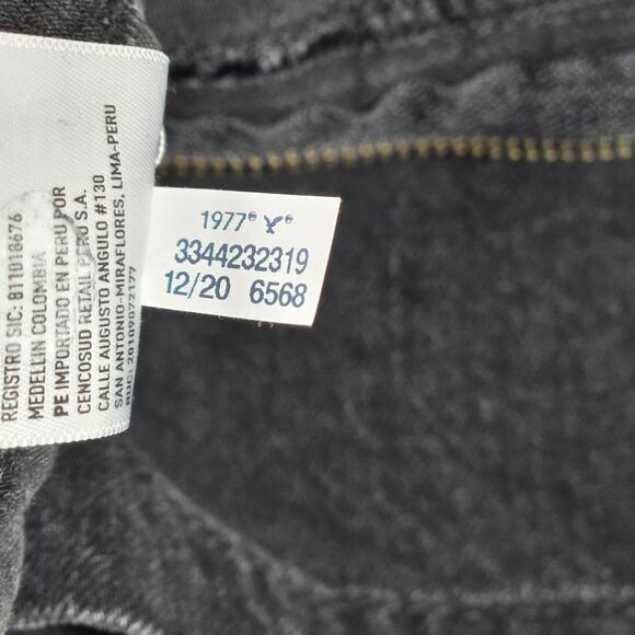 American Eagle Outfitters High Waisted Denim Shorts Black Paper Bag Waist Size 6 - Picture 7 of 9